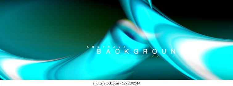 Fondo de color de fluido borroso, líneas de ondas abstractas, mezcla de colores con efectos de luz sobre el fondo de la luz. Ilustración artística para presentación, fondo de pantalla de aplicación, pancarta o carteles