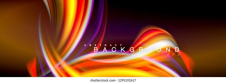Fondo de color de fluido borroso, líneas de ondas abstractas, mezcla de colores con efectos de luz sobre el fondo de la luz. Ilustración artística para presentación, fondo de pantalla de aplicación, pancarta o carteles