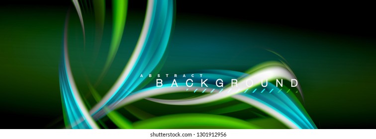 Blurred fluid colors background, abstract waves lines, mixing colours with light effects on light backdrop. Artistic illustration for presentation, app wallpaper, banner or posters