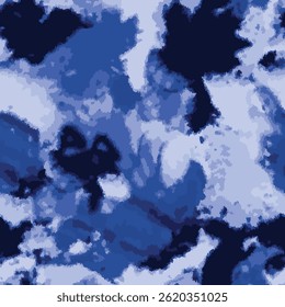 com um padrão turvo e fluido combinando tons de azul e branco
