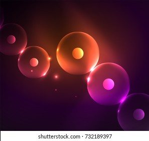 Círculos brilhantes desfocados, fundo abstrato digital. Modelo futurista de alta tecnologia vetorial