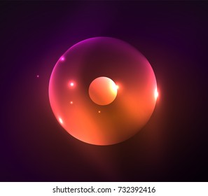 Círculos brilhantes desfocados, fundo abstrato digital. Modelo futurista de alta tecnologia vetorial