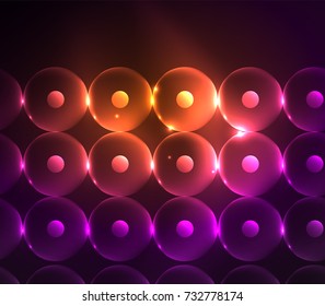 Blurred glowing circles, digital abstract background. Vector hi-tech futuristic template