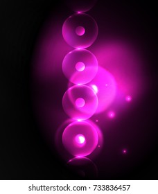 Blurred glowing circles, digital abstract background. Vector hi-tech futuristic template