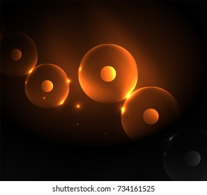 Blurred glowing circles, digital abstract background. Vector hi-tech futuristic template