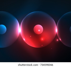 Círculos borrosos brillantes, fondo digital abstracto. Plantilla vectora futurista de alta tecnología