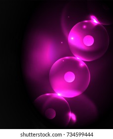 Blurred glowing circles, digital abstract background. Vector hi-tech futuristic template