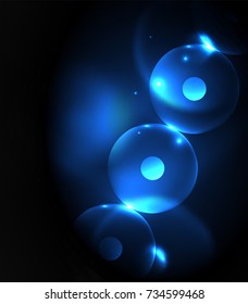 Círculos brilhantes desfocados, fundo abstrato digital. Modelo futurista de alta tecnologia vetorial