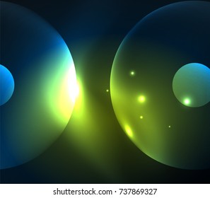 Unscharfe, leuchtende Kreise, abstrakter digitaler Hintergrund. Vektor-High-Tech-Futuristikvorlage