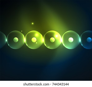 Blurred glowing circles, digital abstract background. Vector hi-tech futuristic template