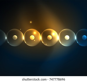 Blurred glowing circles, digital abstract background. Vector hi-tech futuristic template