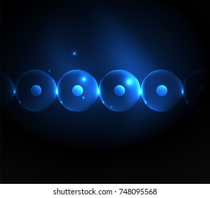 Círculos borrosos brillantes, fondo digital abstracto. Plantilla vectora futurista de alta tecnología