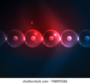 Blurred glowing circles, digital abstract background. Vector hi-tech futuristic template