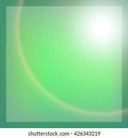 Blurred glowing emerald background. Design element for card, banner, ads or poster. Vector bright backdrop. Abstract vector background with blurred lights and white space for text