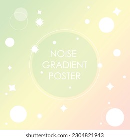 Blurred gradient background with geometric shapes. holographic gradient poster. Modern wallpaper design tempate, brutalism inspired. Vector illustration pastel gradient