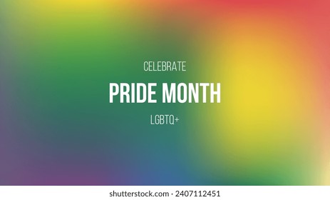 Blurred gradient background with LGBT flag colours. LGBT Pride Month concept. Vector illustration