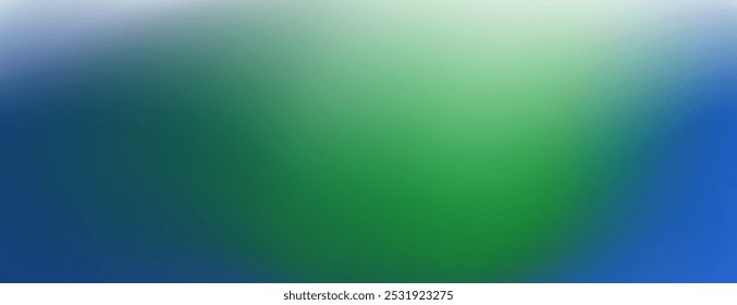 A blurred gradient background transitioning from a light white at the top to a deep blue at the bottom, with a prominent green band in the center.