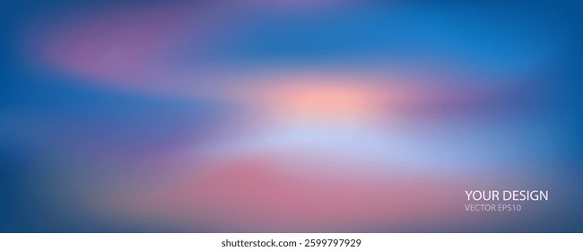 Blurred gradient background vector illustration. Abstract gradient blurred background with colors of sky, sunset, sunrise. Gradient background for design cover, banner, poster, or presentation.