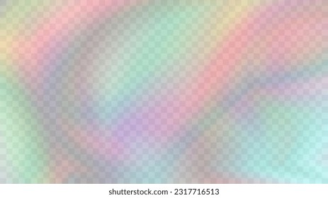 Blurred gradient background. Y2K aesthetic. Rainbow light prism effect. Hologram reflection. Poster template for social media posts, digital marketing, sales promotion.