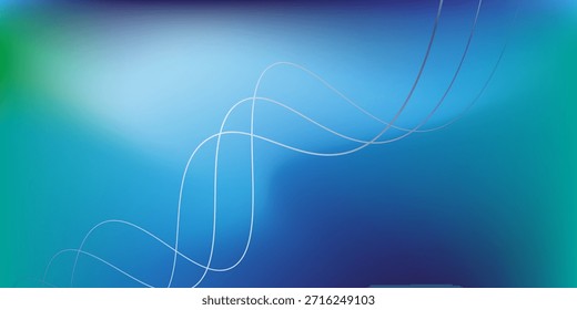 Gradiente borroso de los colores azul y turquesa línea de la onda de arte de fondo moderno