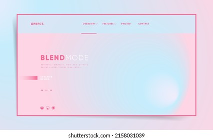 Blurred gradient horizontal website header for web design. Abstract aesthetic pattern screen banner layout cover. Technology business landing page. Modern vector startup illustration.