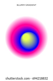 A blurred gradient. Round colorful gradient. Colored ink.Watercolor stains