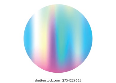 Blurred gradient round shape, iridescent blue, pink, yellow smooth gradient magic sphere, neon florescent bubble isolated element, transparent background. Abstract dream glow orb shape.