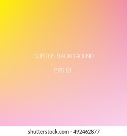 Blurred, gradient subtle and soft vector background in yellow and pink. Vector illustration, cover, design template