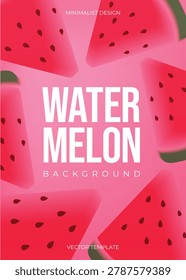 Blurred Gradient Watermelon Poster Background Vector Template Minimal Design