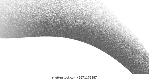blurred gradient wave abstract dot pattern. Dotwork abstract background, black grain texture, vector EPS 10