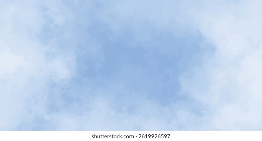 blurred and grainy Blue powder explosion with clouds, Hand painted abstract soft sky blue watercolor sky and clouds, Watercolor illustration art marble painting abstract blue color texture.	
