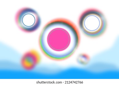 Blurred graph or chart template for infographic or business presentation. Round shapes boxes