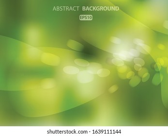 Blurred green abstract background with bokeh effect. Vector EPS 10 illustration. 
