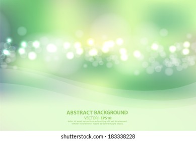 Blurred green abstract background with bokeh effect. Vector EPS 10 illustration. 