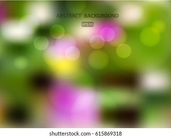 Blurred green abstract background with bokeh effect. Vector EPS 10 illustration. 