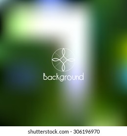 Blurred green background in the icon. Free logo. Space for text below.