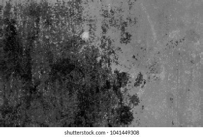 Blurred grey background. Silver squares halftone effect. Shabby dirty background. Vintage grey effects. Monochrome pixel mosaic. Abstract grunge texture. Vector illustration.