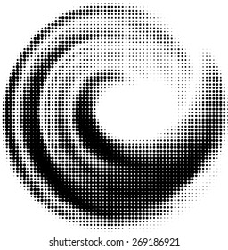 Blurred Grunge Wave Logo with Halftone Dots Effects .