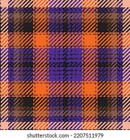 Blurred Halloween flannel plaid. Seamless vector ombré tartan suitable for fashion, home decor and stationary.