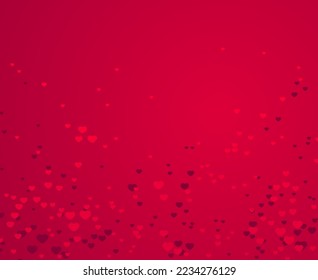 Blurred heart poorly visible vector valentine day greeting card, background out of focus red heart and lettering.