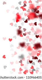  Blurred Hearts Background for your Design. Many Random Falling Hearts. Wedding Background for Greeting Card, Invitation or Banner.

 Vector illustration.