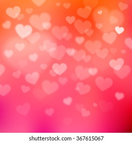 Blurred hearts valentine's day background