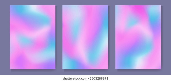 Blurred hologram gradient background for cover, poster, wallpaper, web design. vintage retro style 80s, 90s vibes lofi neon holographic background 