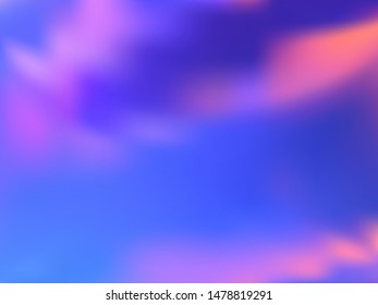 Blurred hologram texture gradient wallpaper. Glamorous neon party graphics background. Polar lights liquid colors background. Lucent hologram neon glitch texture vector backdrop.