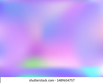 Blurred hologram texture gradient wallpaper. Magic iridescent gradient background. Polar lights liquid colors background. Psychedelic hologram neon glitch texture vector backdrop.