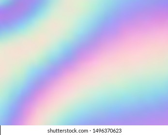 Blurred hologram texture gradient wallpaper. Fairy iridescent mermaid background. Polar lights liquid colors background. Fluorescent hologram neon glitch texture vector backdrop.