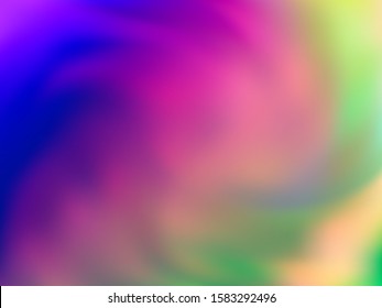 Blurred hologram texture gradient wallpaper. Mesmerizing rainbow spectrum background. Polar lights liquid colors background. Modern hologram neon glitch texture vector backdrop.
