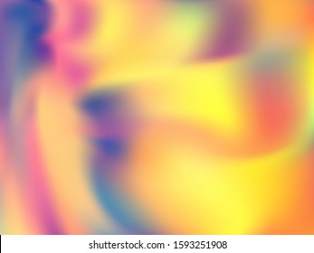 Blurred hologram texture gradient wallpaper. Ombre neon party graphics background. Liquid colors neon background. glowing hologram neon glitch texture vector backdrop.
