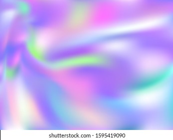 Blurred hologram texture gradient wallpaper. Digital iridescent mermaid background. Liquid colors neon background. glowing hologram neon glitch texture vector backdrop.