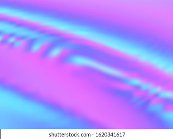 Blurred hologram texture gradient wallpaper. Opalescence blue purple ultraviolet background. Hologram colors liquid background. Fairy hologram neon glitch texture vector backdrop.